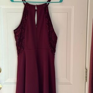 Elegant Burgundy Lace Dress